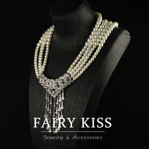 Luxury Pave Set Cubic Zirconia Necklace | High-End Glamour Evening Jewelry